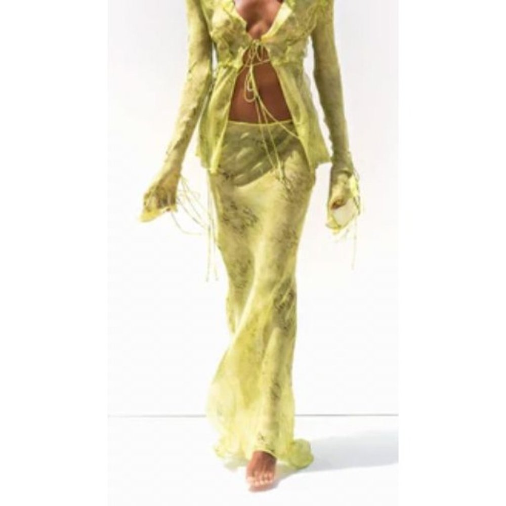 NWT Rat & Boa Cobra Skirt in Lime Green
